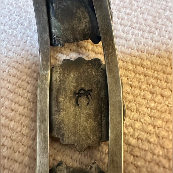 Beautiful Vintage Native American Cuff Bracelet Sonoran Turquoise Maker’s Mark - Picture 6 of 16